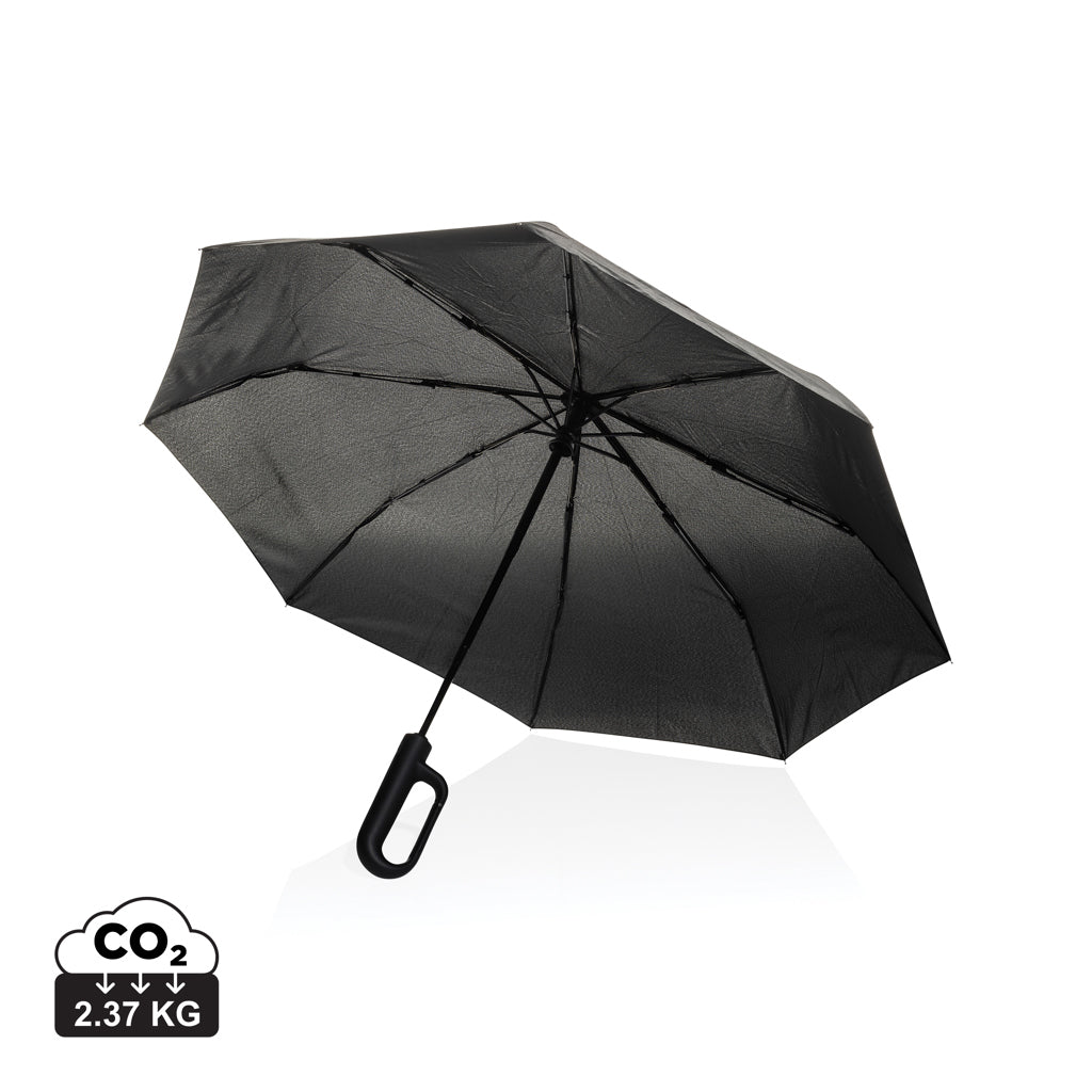 Yara 21' AWARE™ RPET solid colour umbrella with carabiner