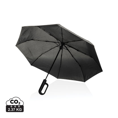 Yara 21' AWARE™ RPET solid colour umbrella with carabiner