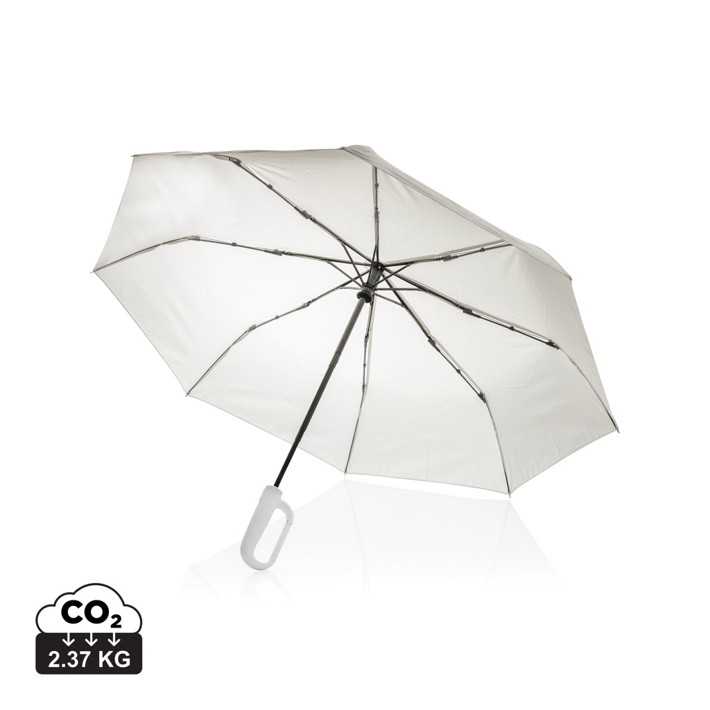 Yara 21' AWARE™ RPET solid colour umbrella with carabiner