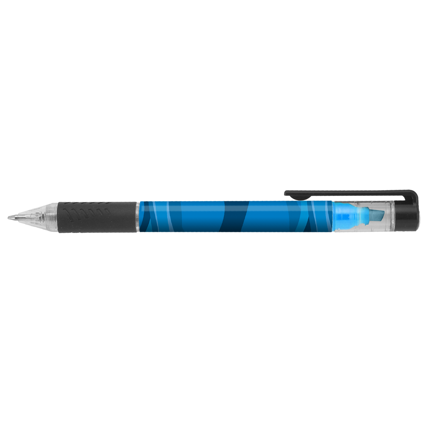 Bergman Highlighter Pen promotional pen in blue printed with your company logo