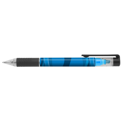 Bergman Highlighter Pen promotional pen in blue printed with your company logo