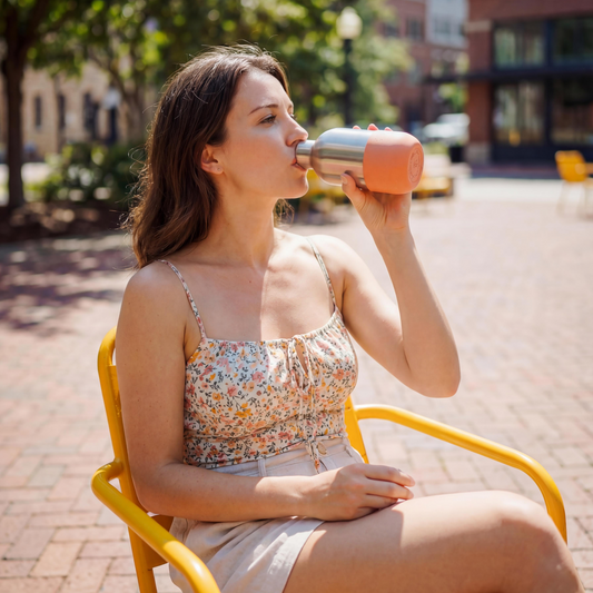 Stainless Steel Drinking Bottle (Peach Orange) – 500ml