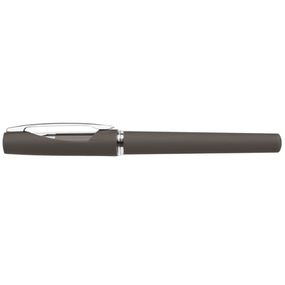 Presley Gel Softy Pen promotional pen in gunmetal printed with your company logo