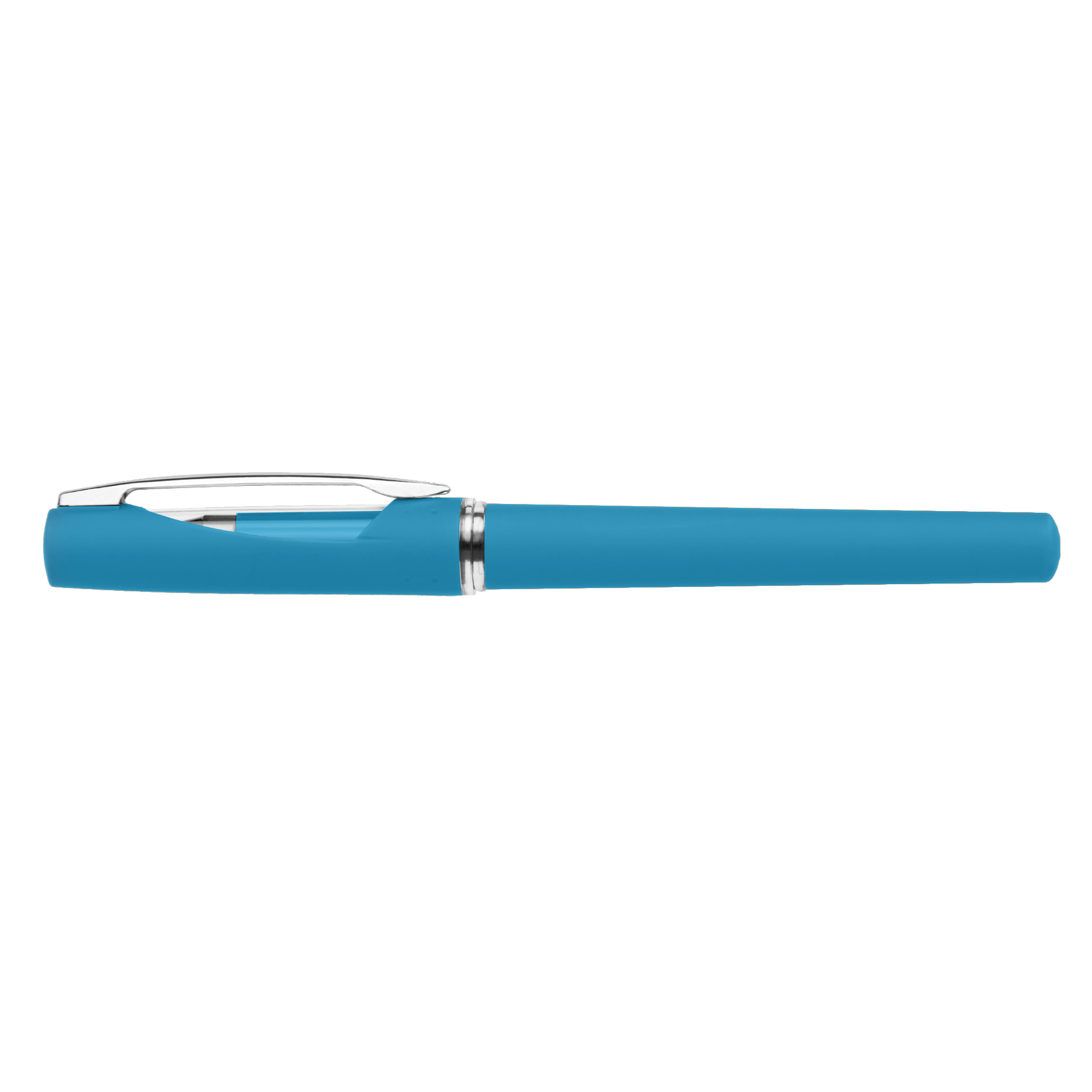 Presley Gel Softy Pen promotional pen in blue printed with your company logo