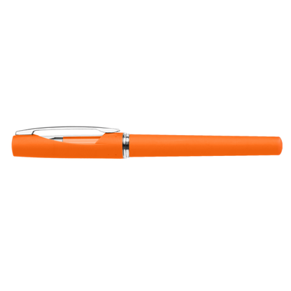 Presley Gel Softy Pen promotional pen in orange printed with your company logo