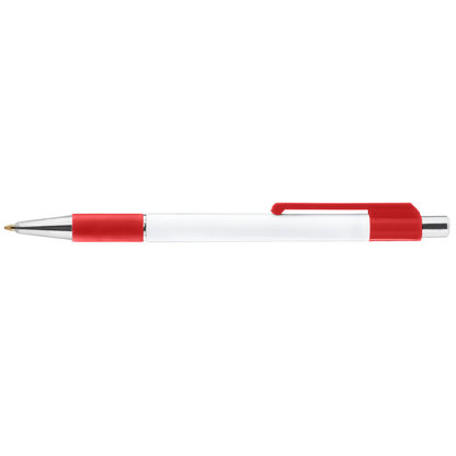 Astaire Grip Pen promotional pen in red printed with your company logo