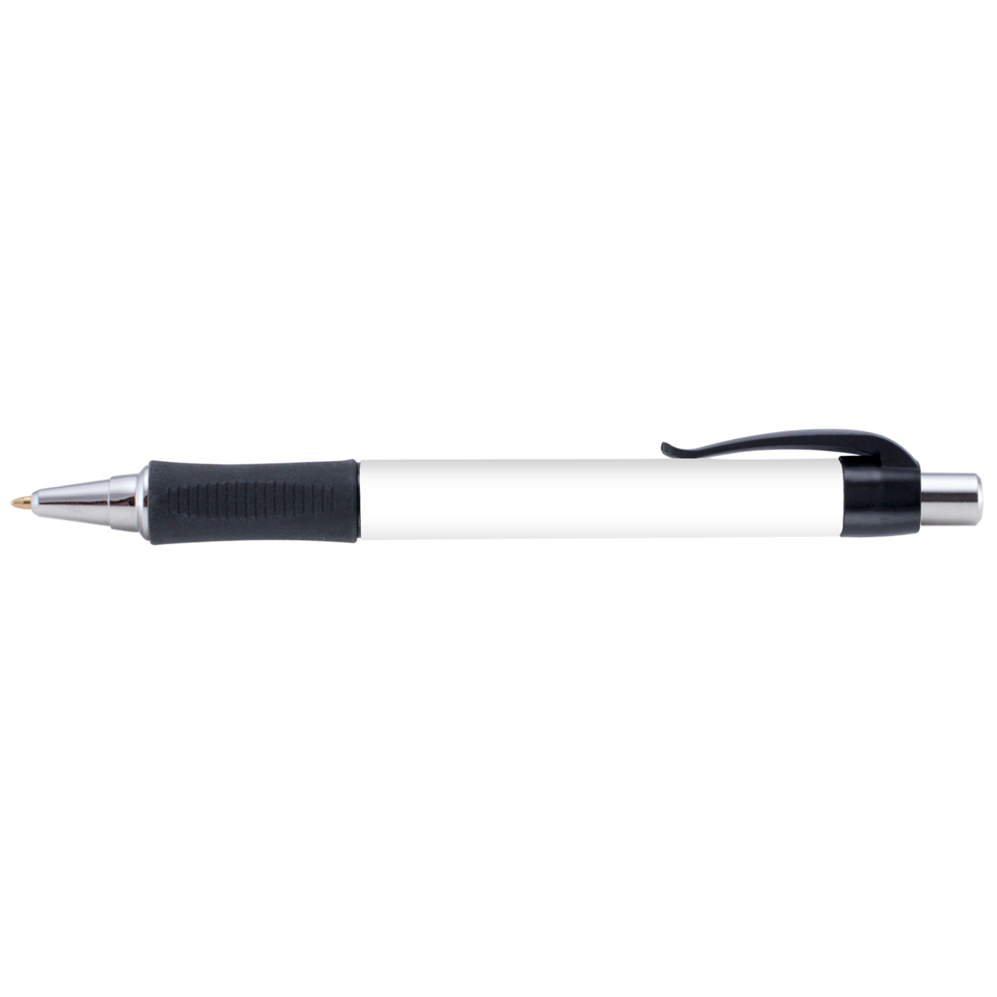 Hepburn Chrome Pen promotional pen in black printed with your company logo