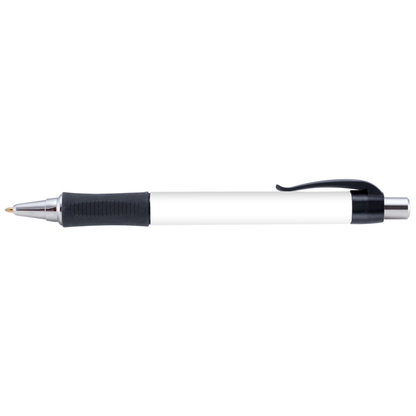 Hepburn Chrome Pen promotional pen in black printed with your company logo