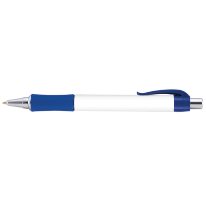 Hepburn Chrome Pen promotional pen in navy blue printed with your company logo