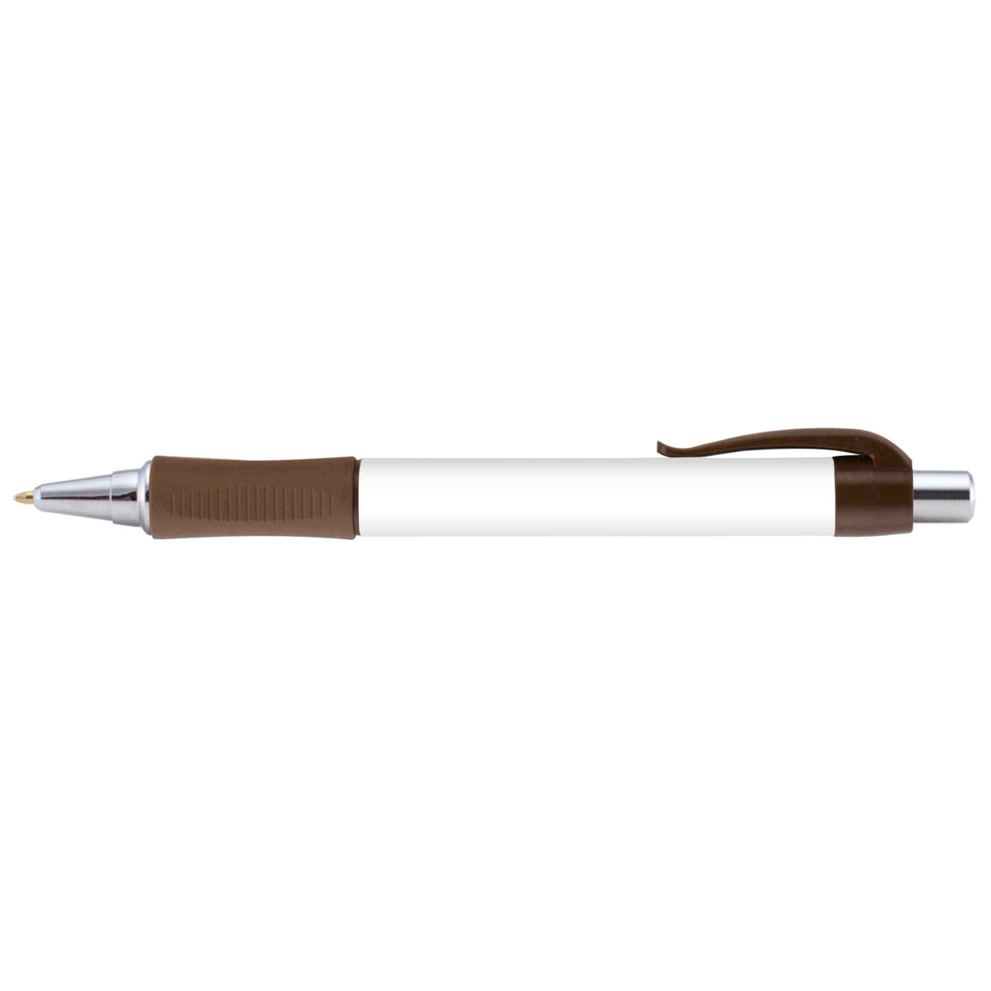 Hepburn Chrome Pen promotional pen in brown printed with your company logo