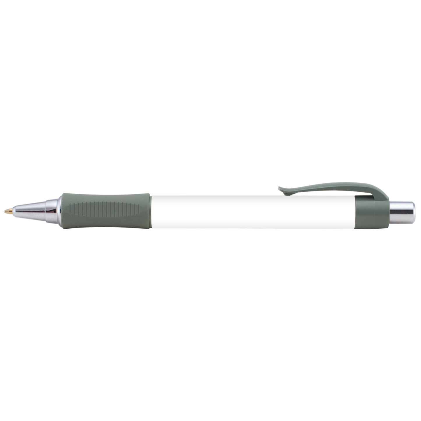Hepburn Chrome Pen promotional pen in cool gray printed with your company logo