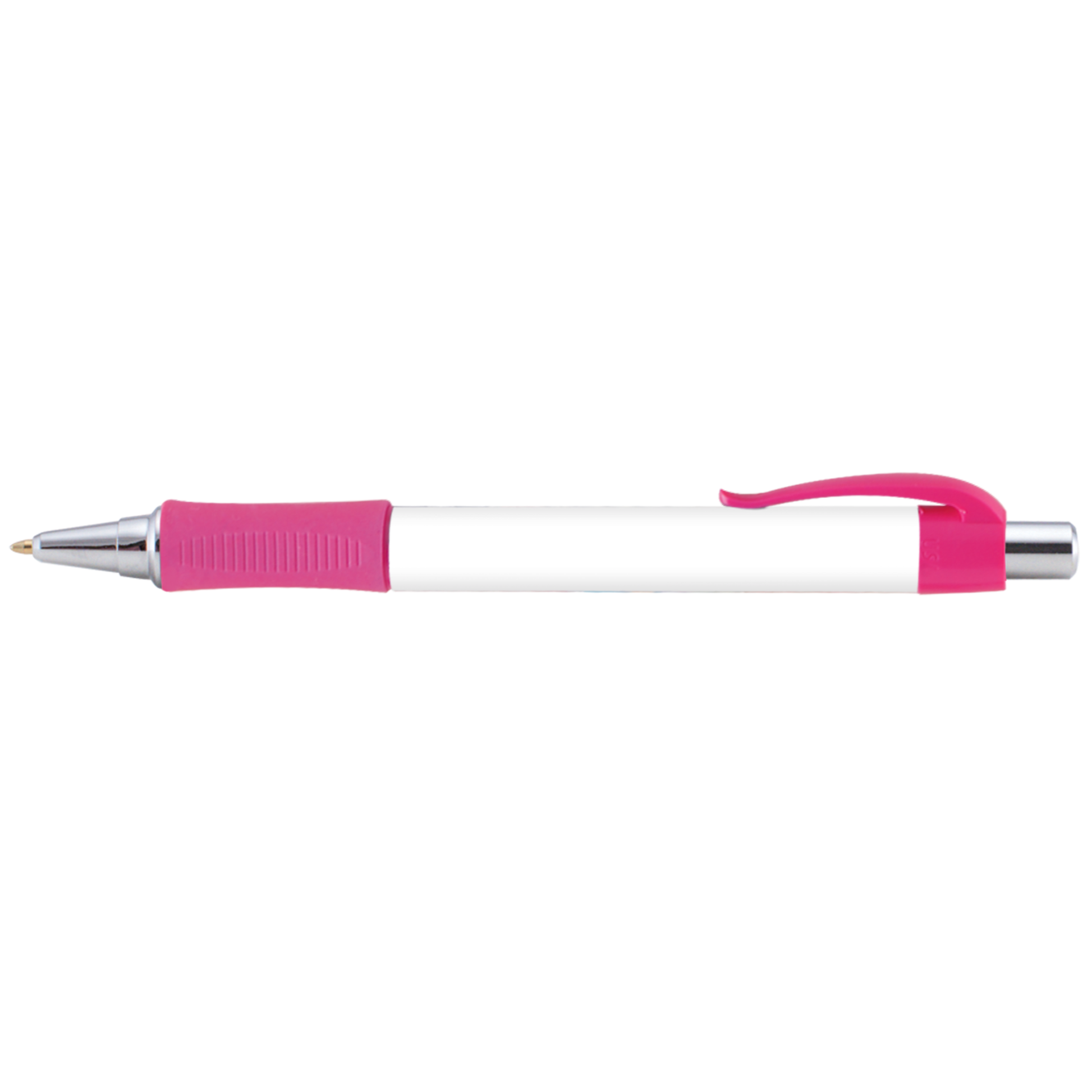 Hepburn Chrome Pen promotional pen in pink printed with your company logo
