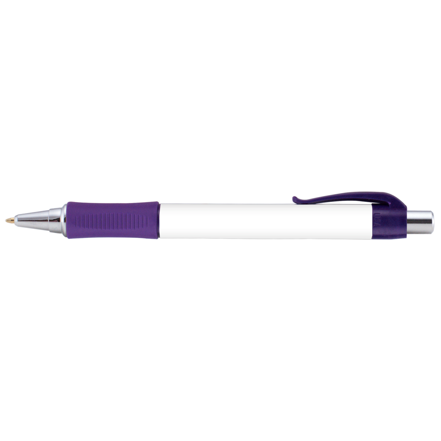 Hepburn Chrome Pen promotional pen in purple printed with your company logo