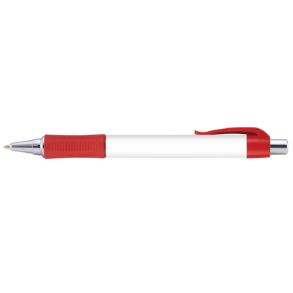 Hepburn Chrome Pen promotional pen in red printed with your company logo