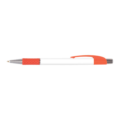 Lebeau Grip Pen promotional pen in orange printed with your company logo
