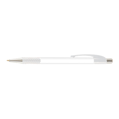 Lebeau Grip Pen promotional pen in white printed with your company logo
