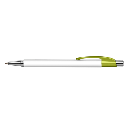 Lebeau Chrome Pen promotional pen in lime green printed with your company logo