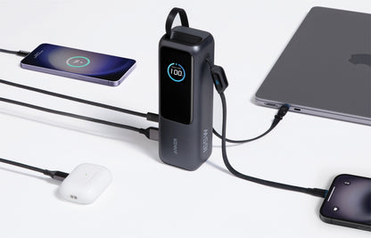 Anker Power Bank 25.000 mah 165W, Built-in retractable cable