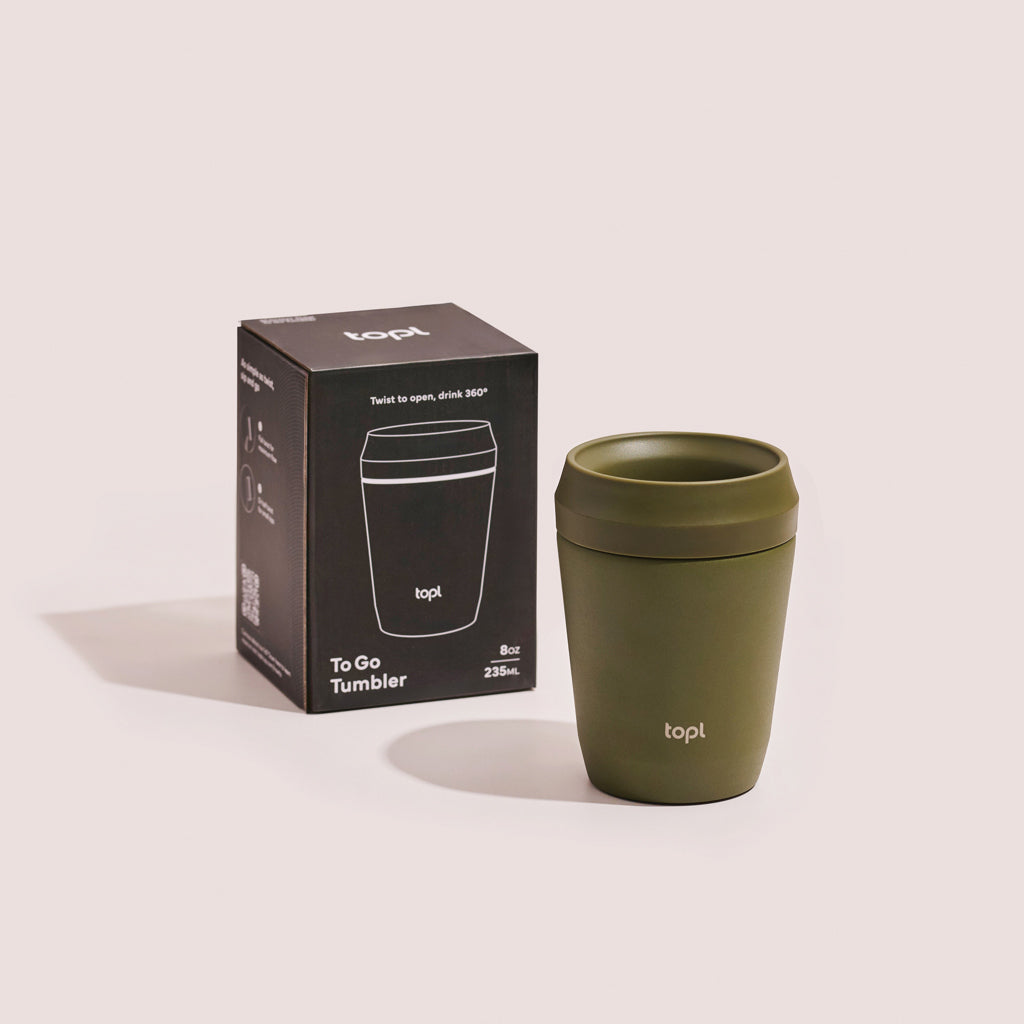 Topl Recycled Steel To Go Tumbler Patented 360 Lid 235ml