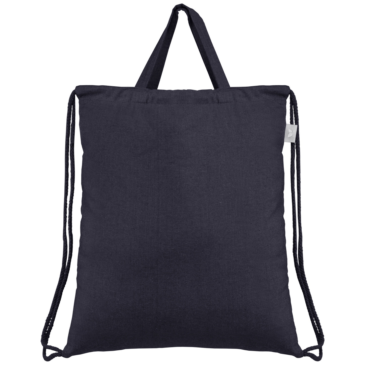 Palma promotional drawstring bag in navy blue printed with your company logo