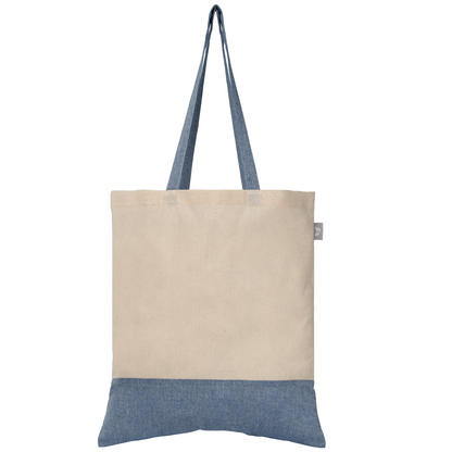 Quebec promotional tote bag in navy blue printed with your company logo