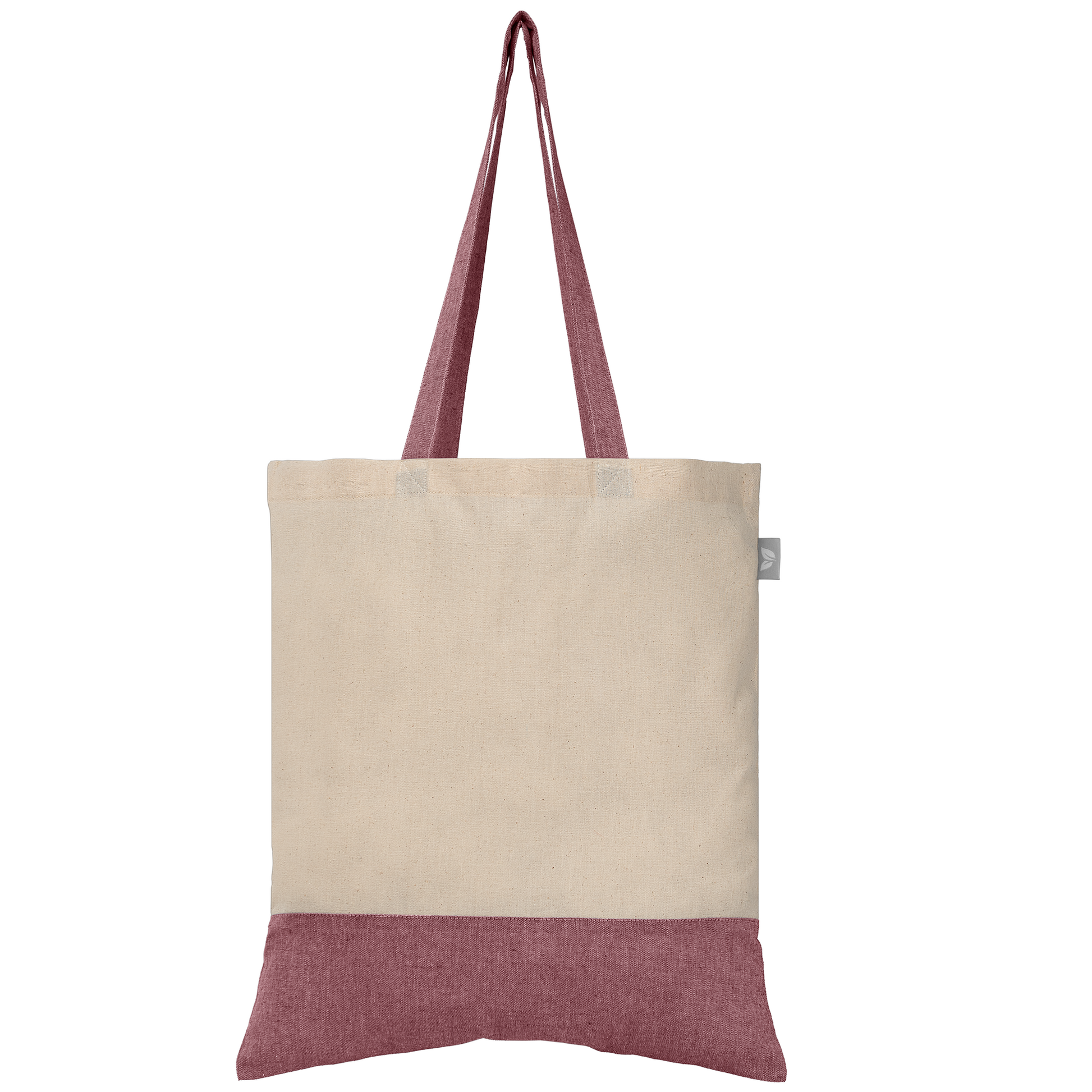 Quebec promotional tote bag in burgundy printed with your company logo
