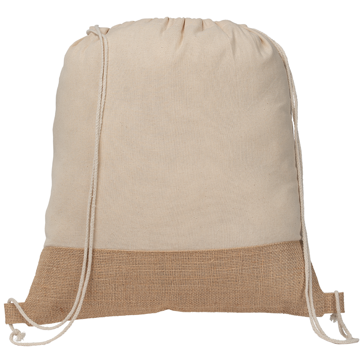 Rio™ 5 oz. Recycled Cotton and Jute Drawstring Bag promotional drawstring bag in cork printed with your company logo
