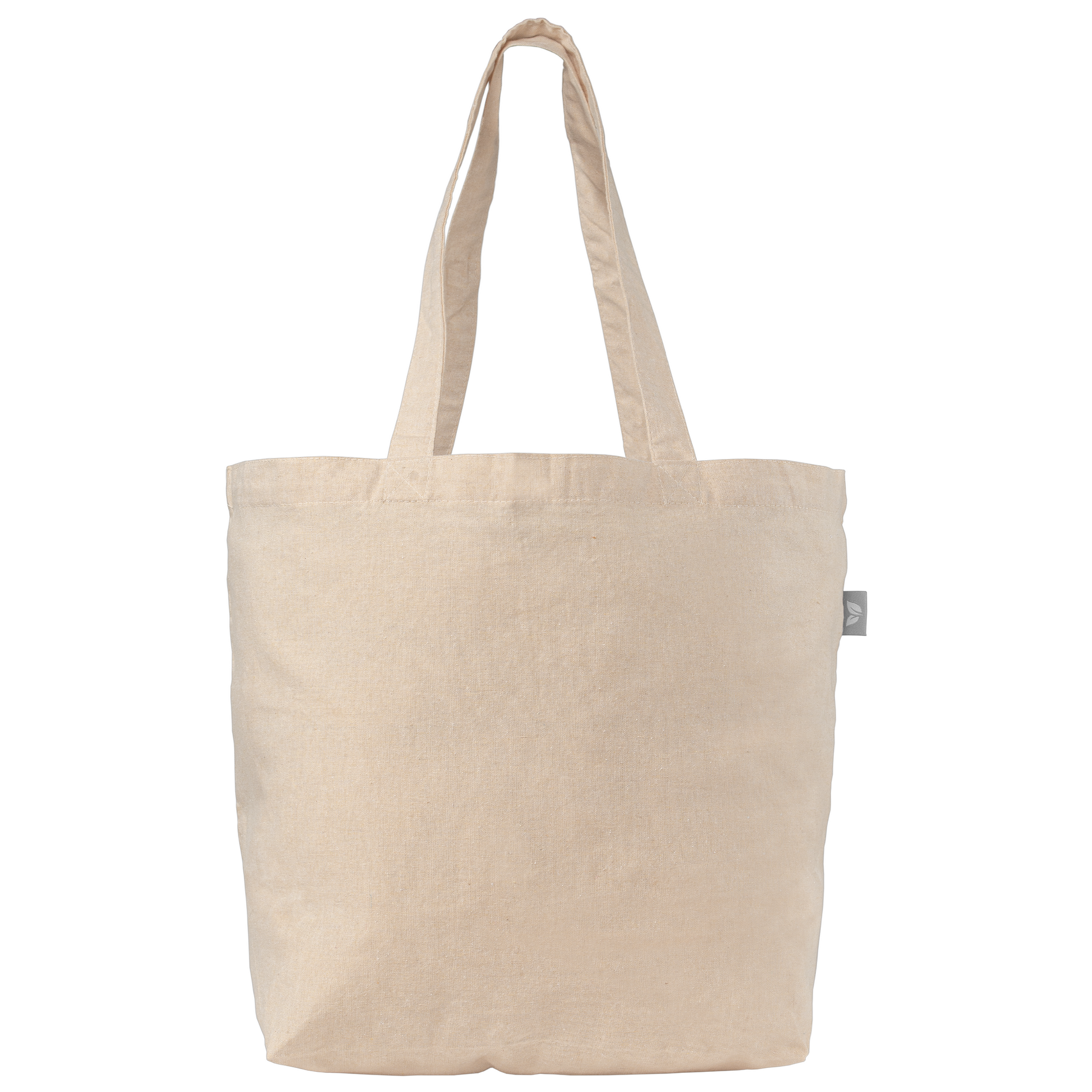 Budget Shopper 5 oz. Recycled Cotton Tote promotional tote bag in natural printed with your company logo