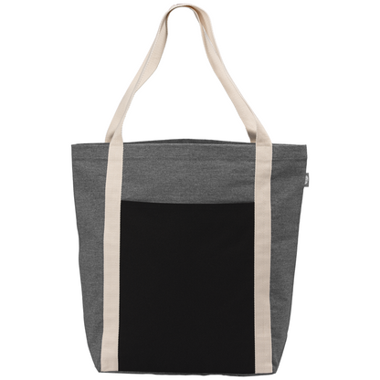 Spun promotional tote bag in gray printed with your company logo