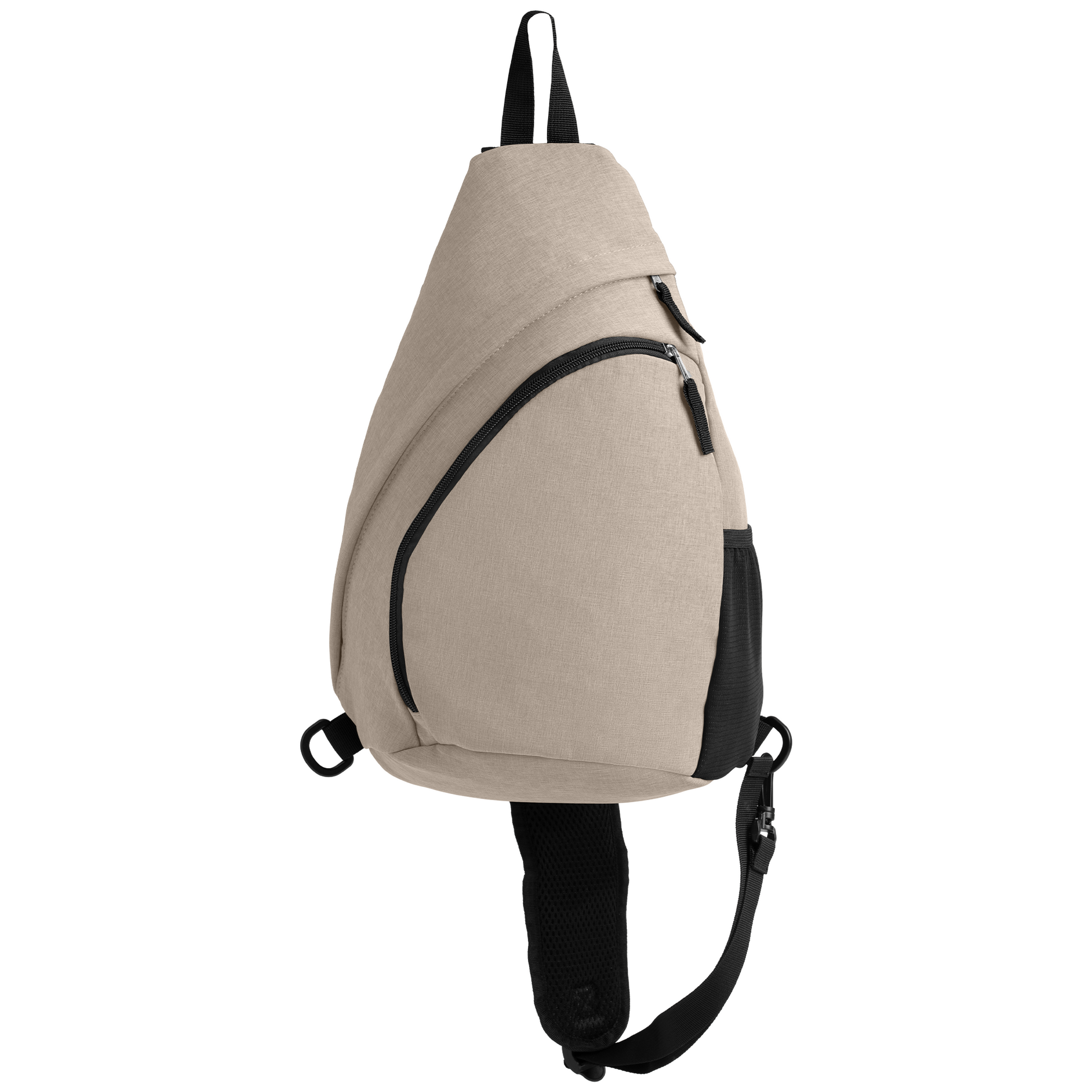 Helsinki rPET Nylon Adjustable Strap Sling Bag promotional tote bag in dune warm grey printed with your company logo