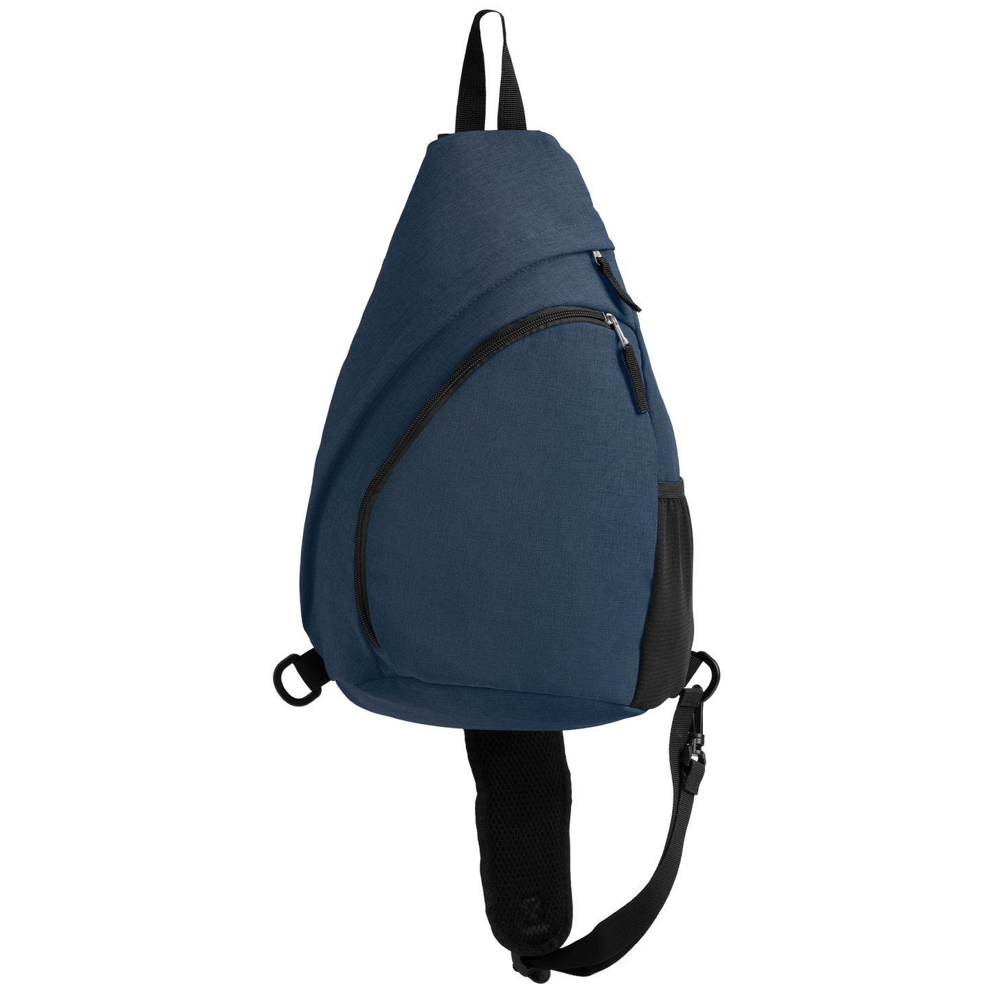 Helsinki rPET Nylon Adjustable Strap Sling Bag promotional tote bag in navy blue printed with your company logo