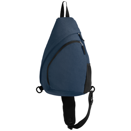 Helsinki rPET Nylon Adjustable Strap Sling Bag promotional tote bag in navy blue printed with your company logo