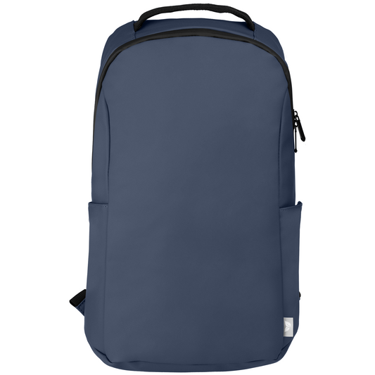 Malmö promotional backpack in navy blue printed with your company logo