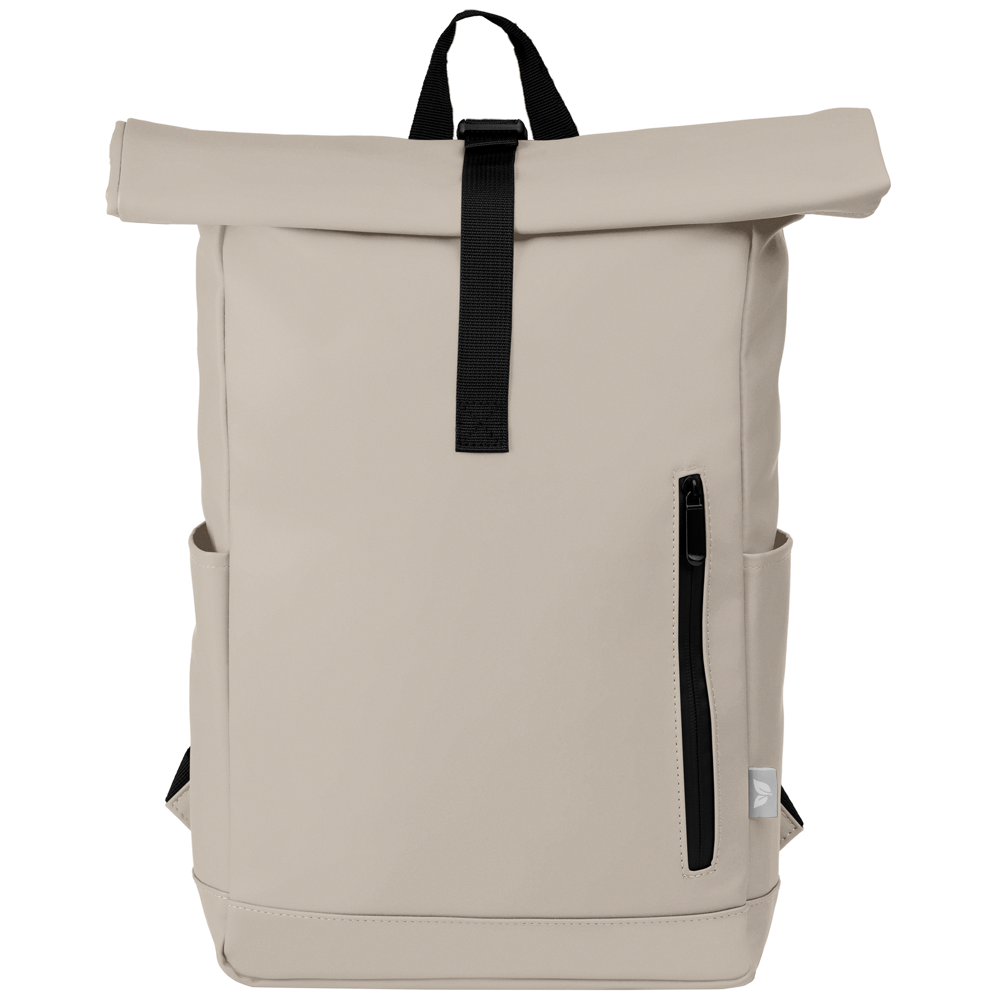 Malmö promotional backpack in dune warm grey printed with your company logo