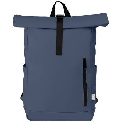 Malmö promotional backpack in navy blue printed with your company logo