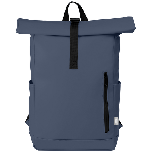 Malmö promotional backpack in navy blue printed with your company logo
