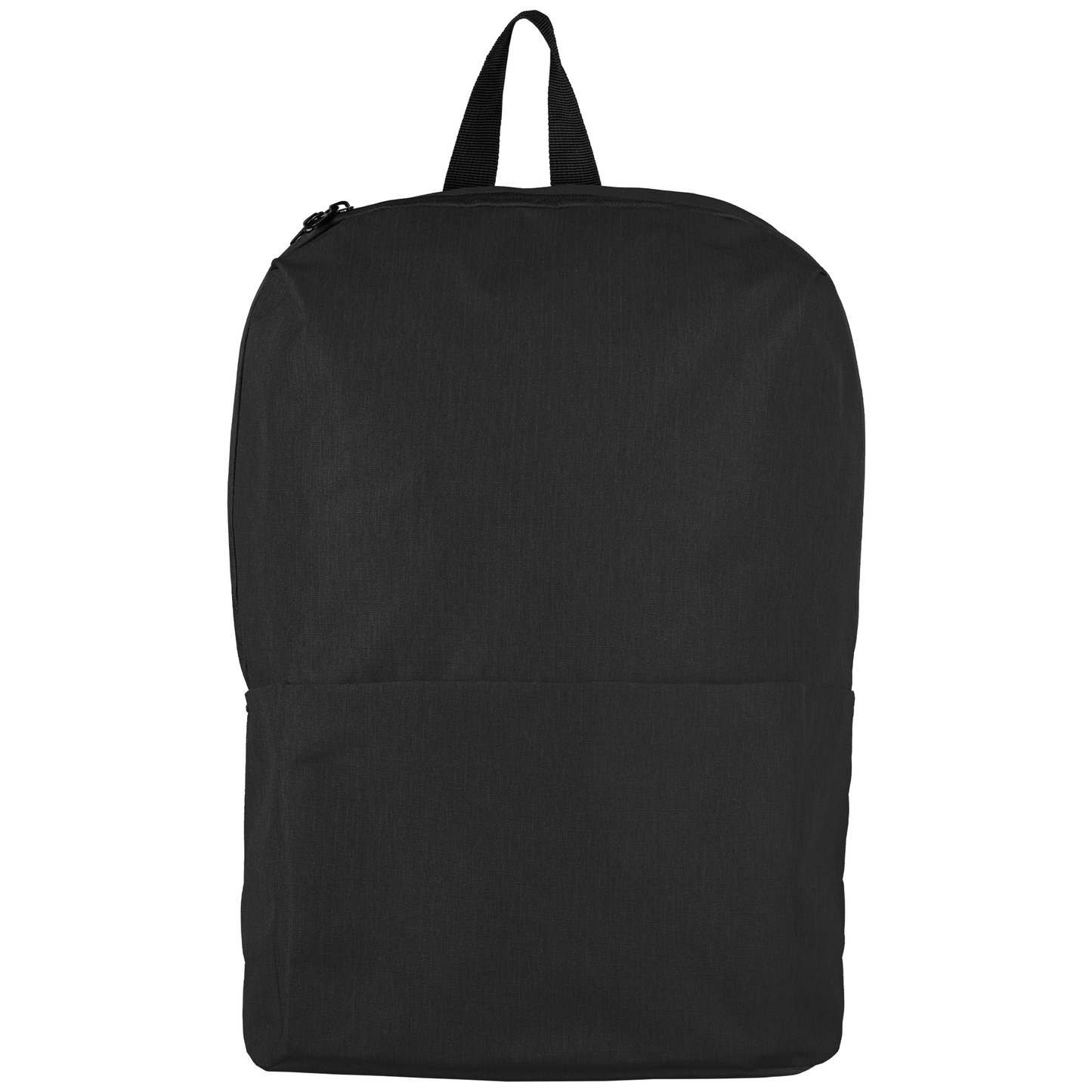 Summit rPET Comfort Strapped Backpack promotional backpack in black printed with your company logo