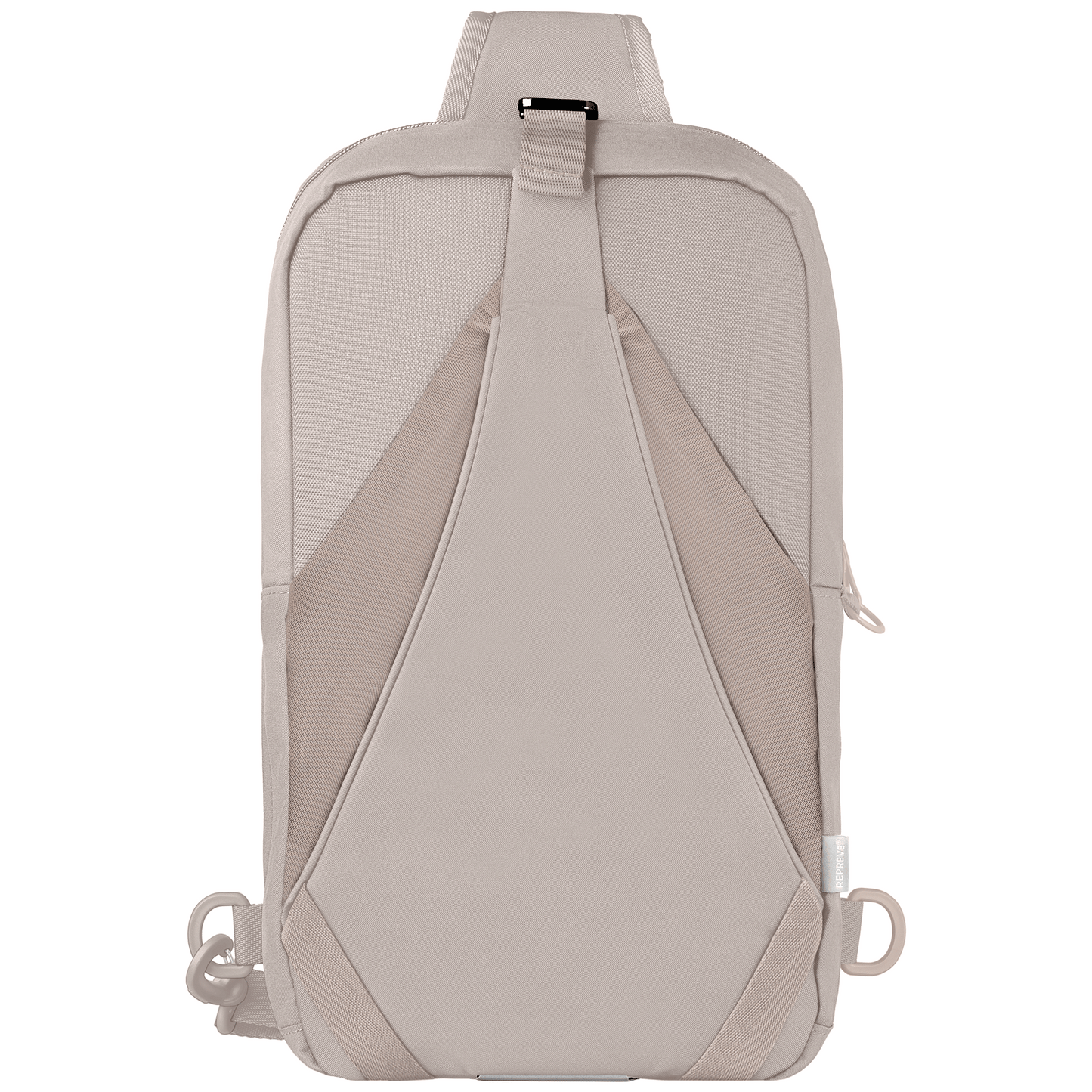 Coastal Threads™ Repreve® Dual Carry Sling Bag promotional tote bag in dune warm grey printed with your company logo