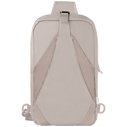 Coastal Threads™ Repreve® Dual Carry Sling Bag promotional tote bag in dune warm grey printed with your company logo