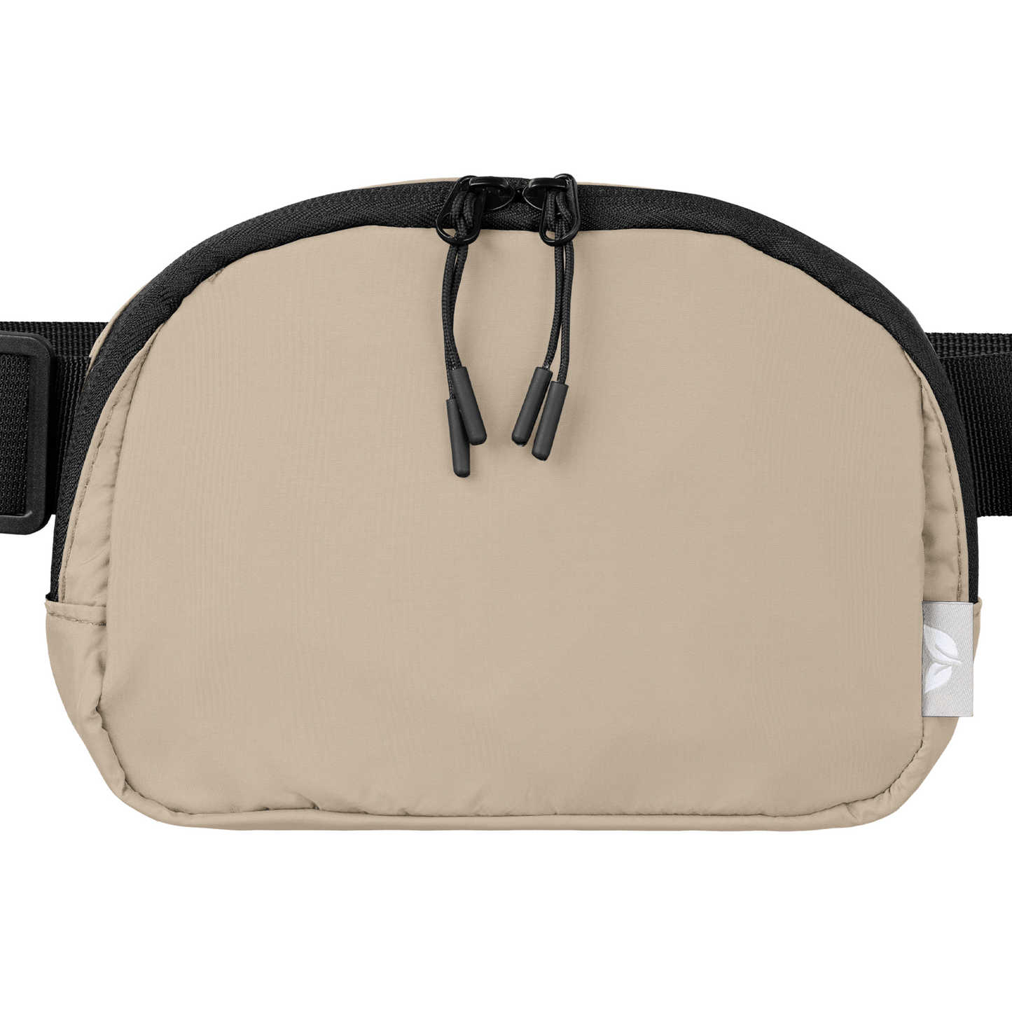 Taiga rPET Nylon Zippered Waist Bag promotional tote bag in dune warm grey printed with your company logo