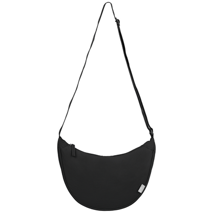 Lucca rPET Nylon Adjustable Shoulder Bag promotional tote bag in black printed with your company logo