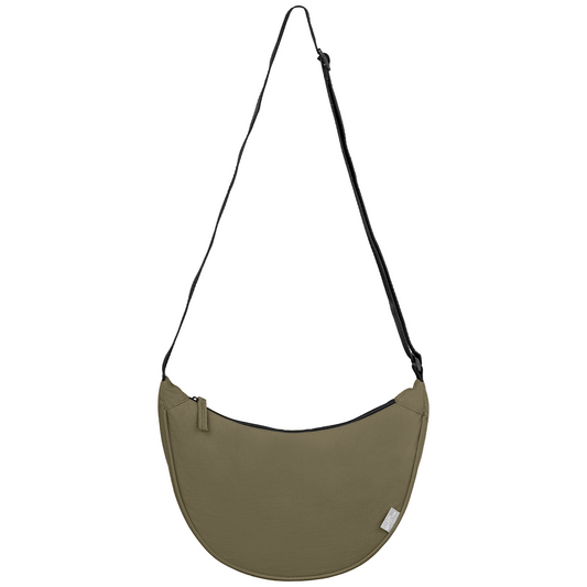 Lucca rPET Nylon Adjustable Shoulder Bag promotional tote bag in dark green printed with your company logo