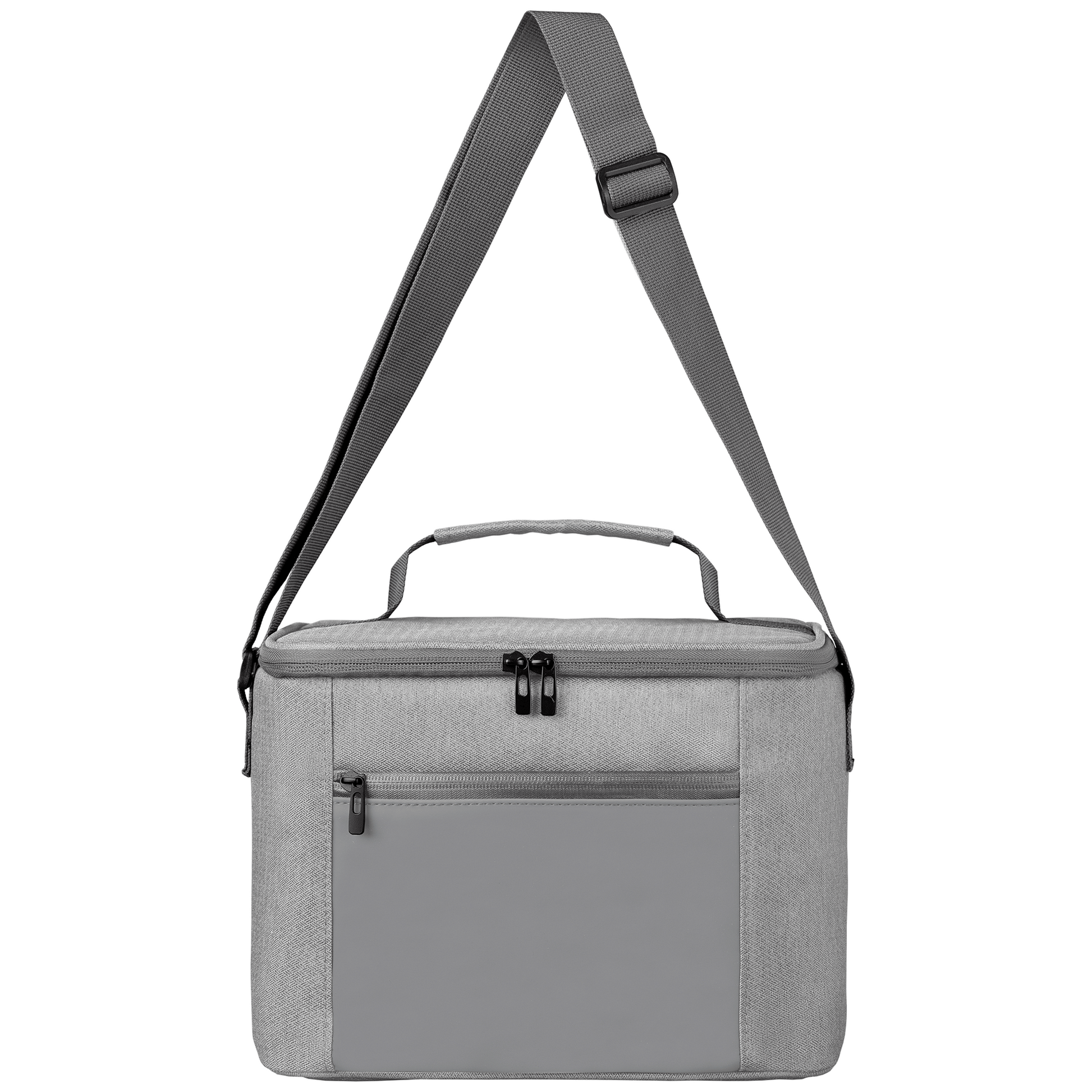 City Pack 600D rPET Zippered Cooler Bag promotional cooler bag in cool gray printed with your company logo
