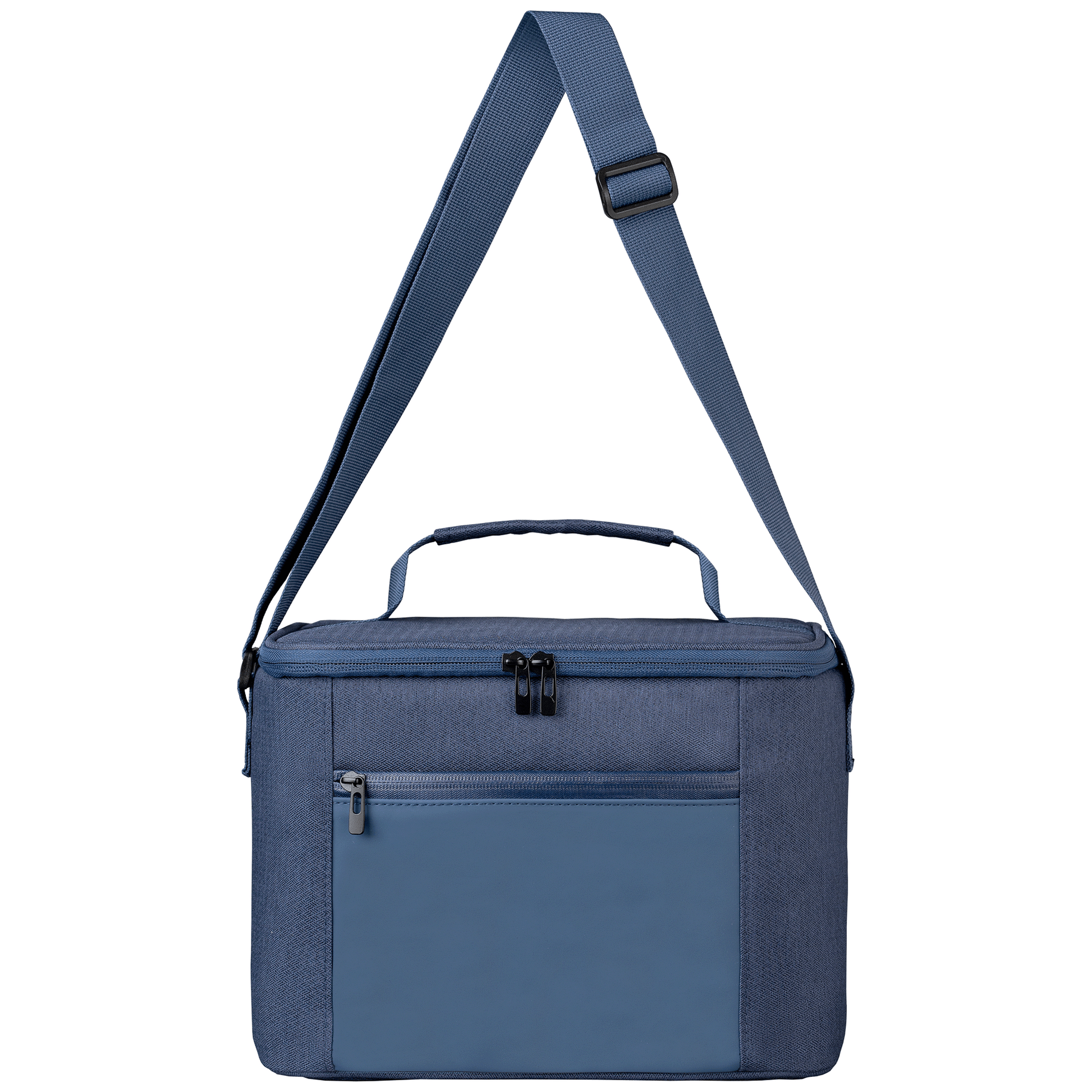 City Pack 600D rPET Zippered Cooler Bag promotional cooler bag in navy blue printed with your company logo