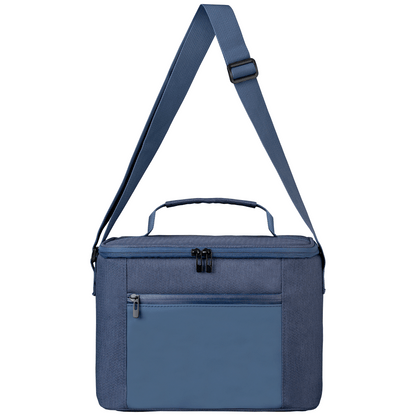 City Pack 600D rPET Zippered Cooler Bag promotional cooler bag in navy blue printed with your company logo