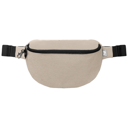 Helsinki rPET Anti-Theft Hook-Zip Waist Bag promotional tote bag in dune warm grey printed with your company logo