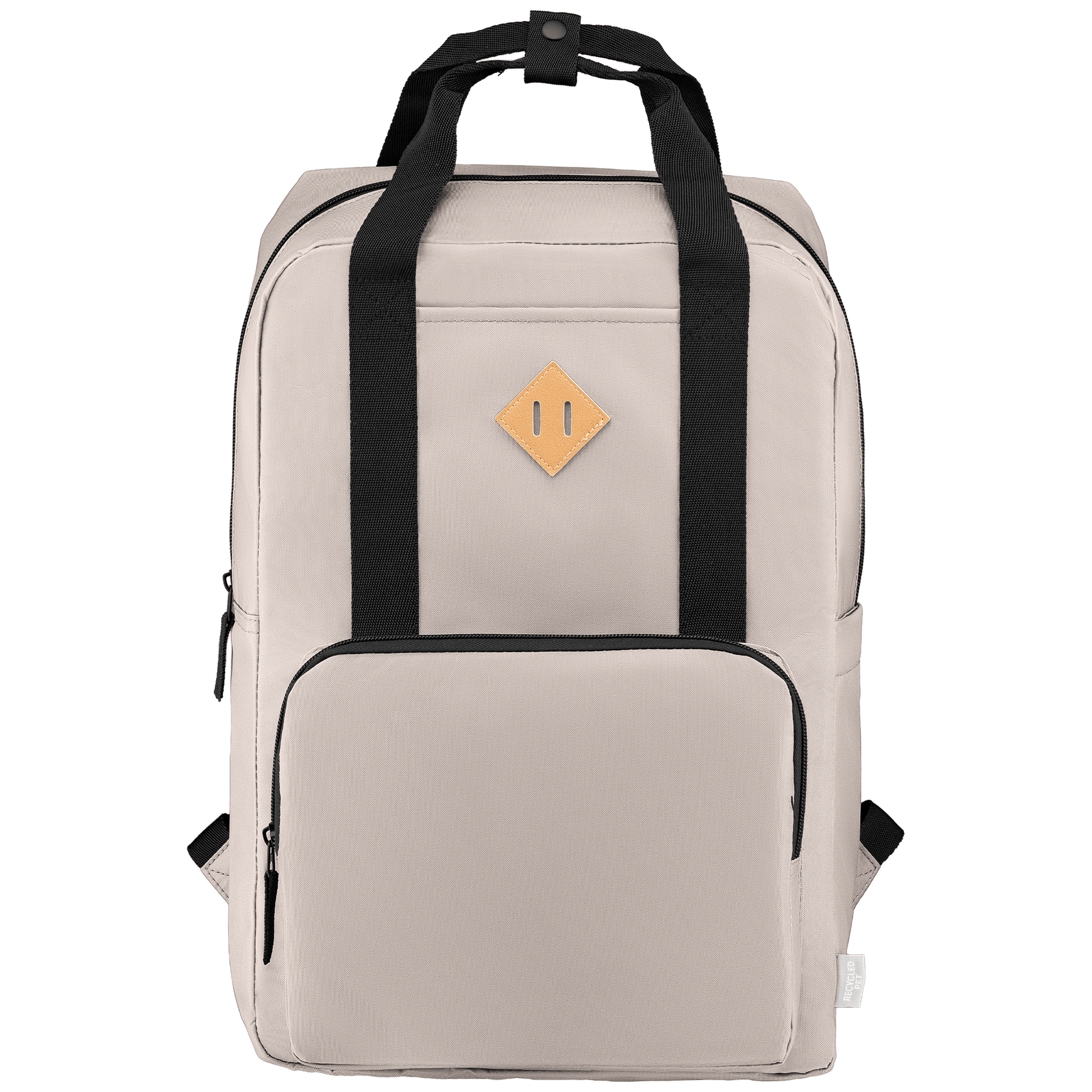 Majesty 300D rPET 38 cm Laptop Adjustable Strap Backpack promotional backpack in dune printed with your company logo