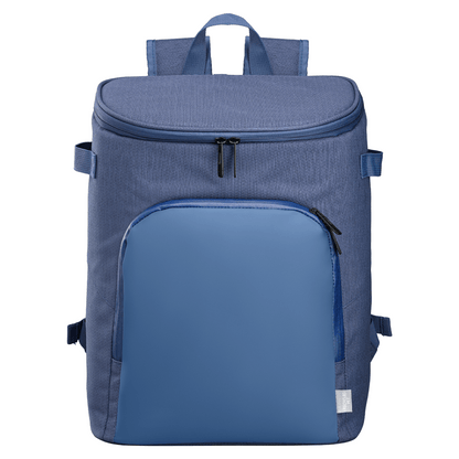 City Pack rPET PEVA Lined Cooler Backpack promotional backpack in navy blue printed with your company logo