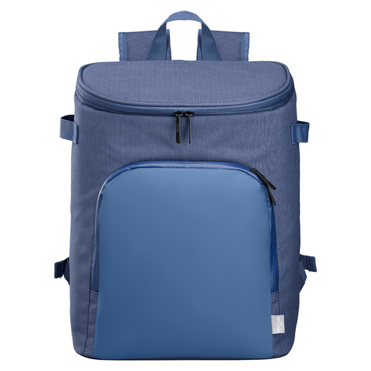 City Pack rPET PEVA Lined Cooler Backpack promotional backpack in navy blue printed with your company logo