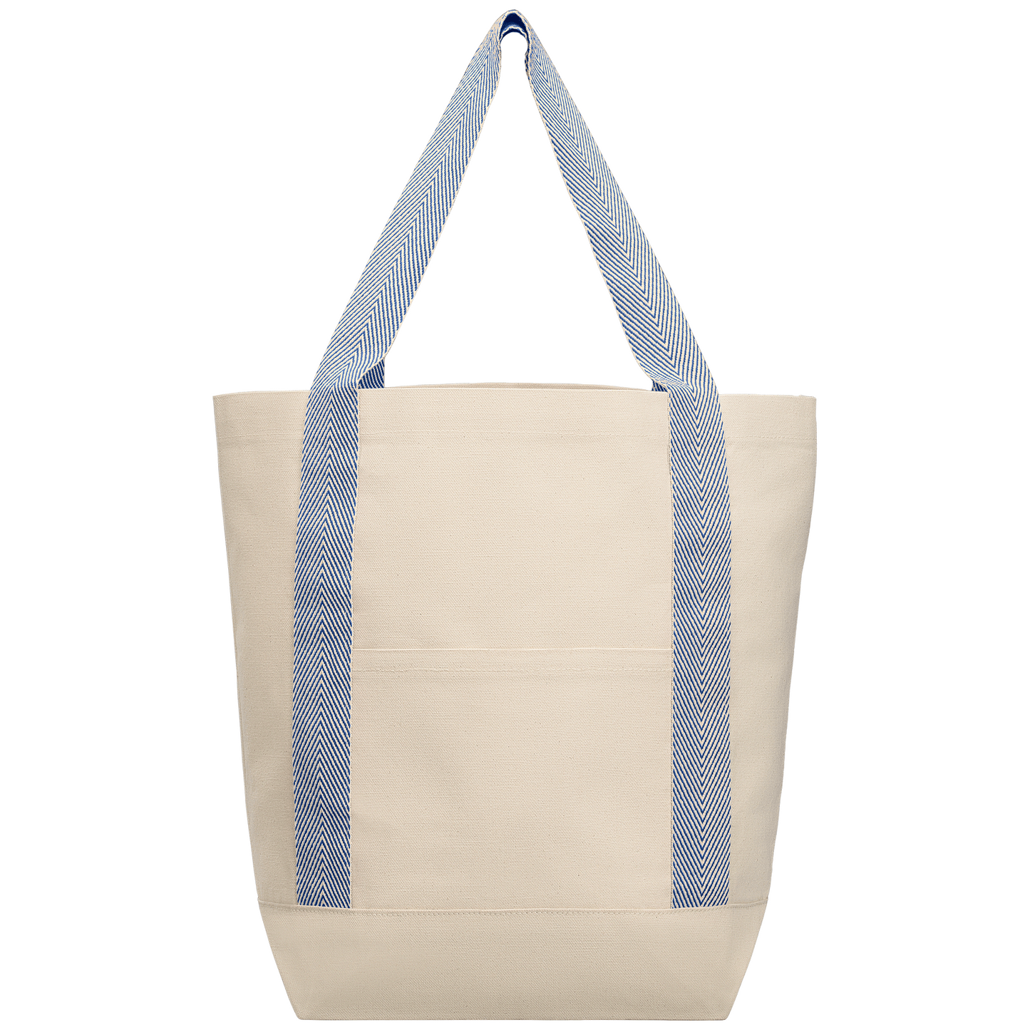 Niva 10 oz. Recycled Cotton Canvas Front Pocket Tote Bag promotional tote bag in navy blue printed with your company logo